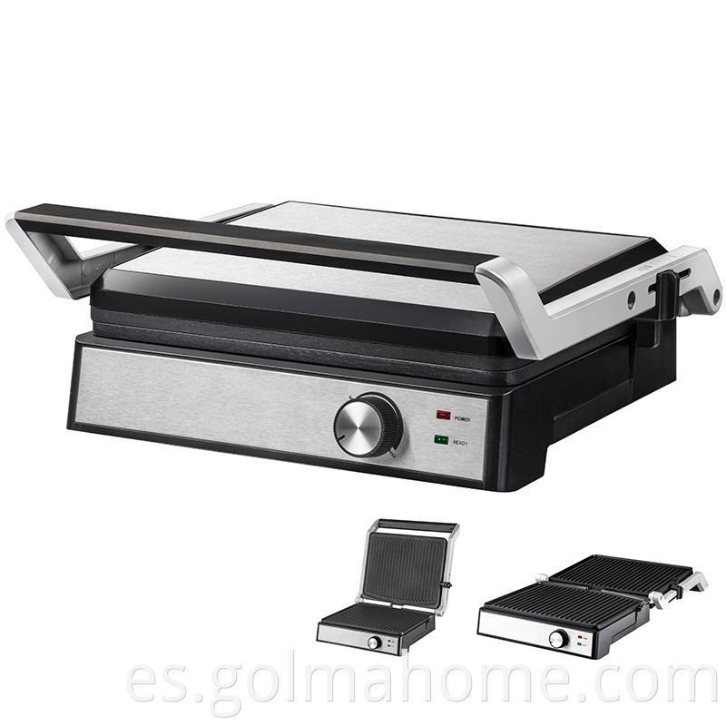 Cubierta de acero inoxidable del electrodoméstico de ANBOLIFE Parrilla eléctrica de la parrilla eléctrica del sándwich de la parrilla de contacto de la parrilla / Panini Maker